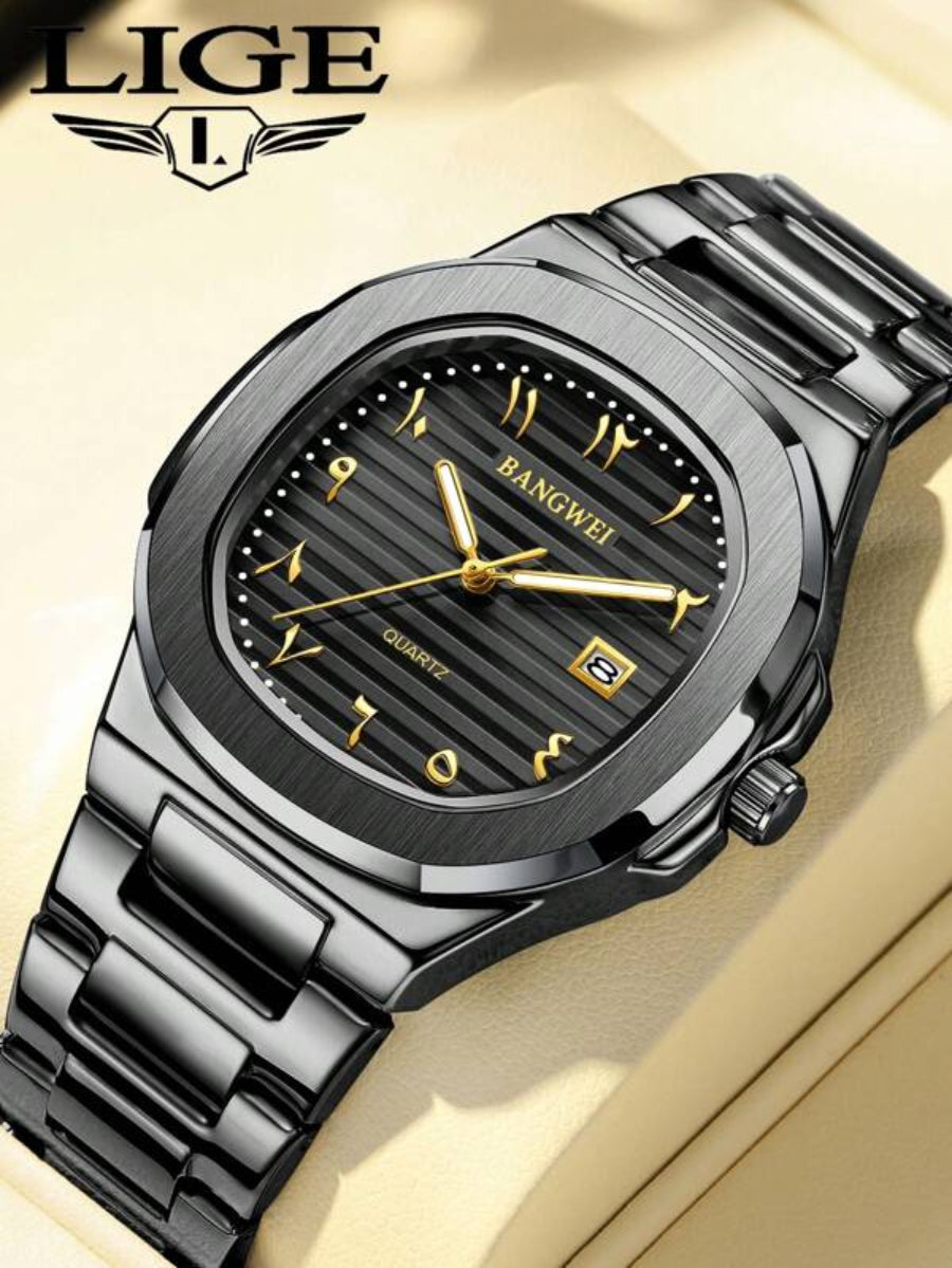LIGE LIGE Men Watch Top Brand Stainless Steel Watches For Men Sport Date Waterproof